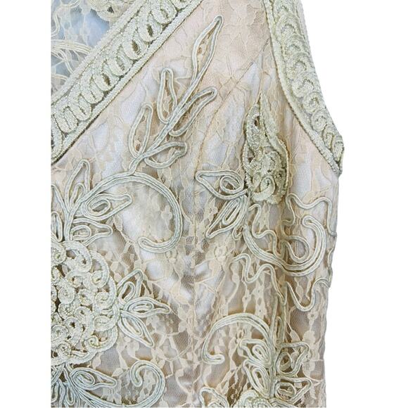 Sue Wong Nocturne Cream Embroidered Lace Cocktail Dress| Size 12 - Picture 8 of 16